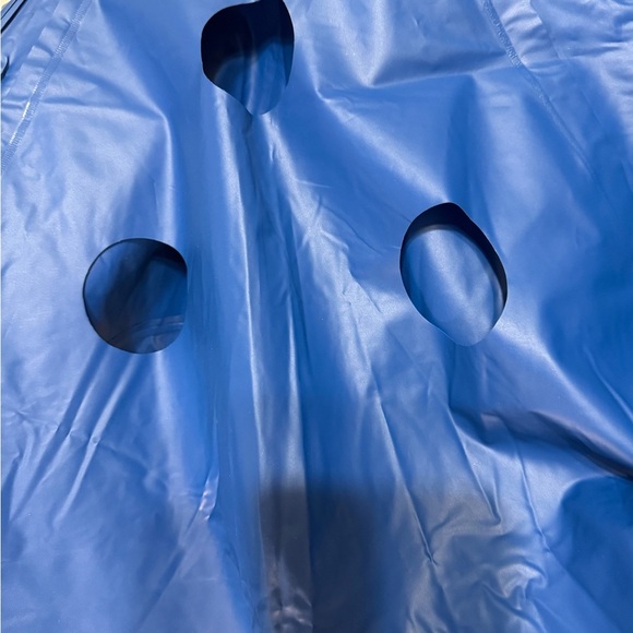 Mid West Rain Jacket Long Sleeve Zip Up & Snap High Neck Blue Med Fits Small - Picture 9 of 9